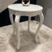 Mesa Lateral Redonda Luís XV Branca Laca