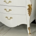 Mini Cômoda Bombe Luiz XV Laca Branco com Apliques Folheados a Ouro